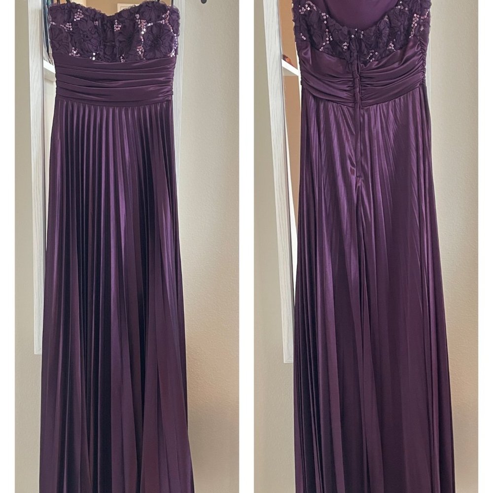SPEEKLESS || Purple floor length strapless gown formal dress